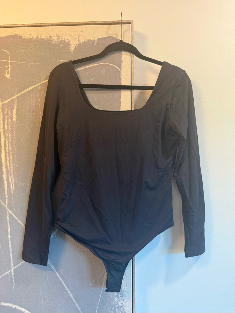 Ardene Black Long-Sleeve Scoop Neck Bodysuit
